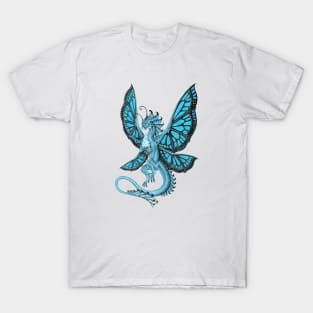 Gorgeous Blue Monarch Butterfly Dragon T-Shirt